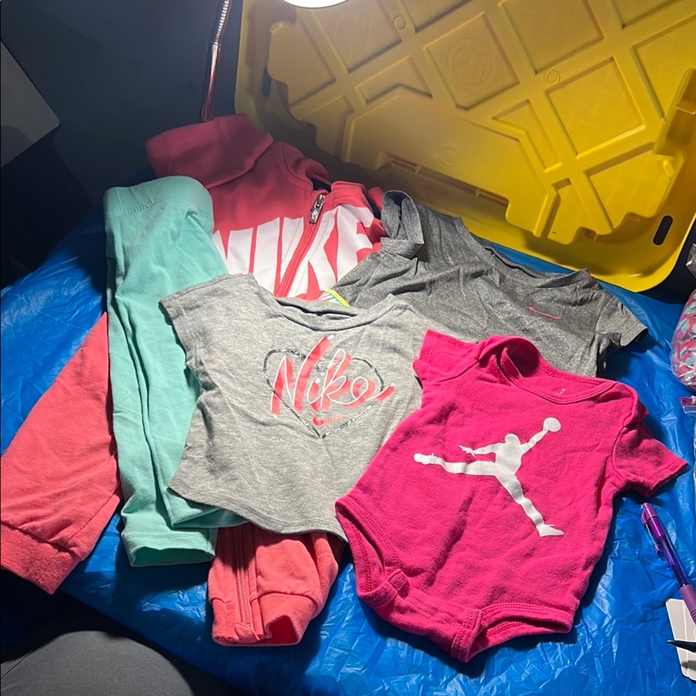 Nike and Jordan Baby Clothing lot - Pink, Gray, and Teal